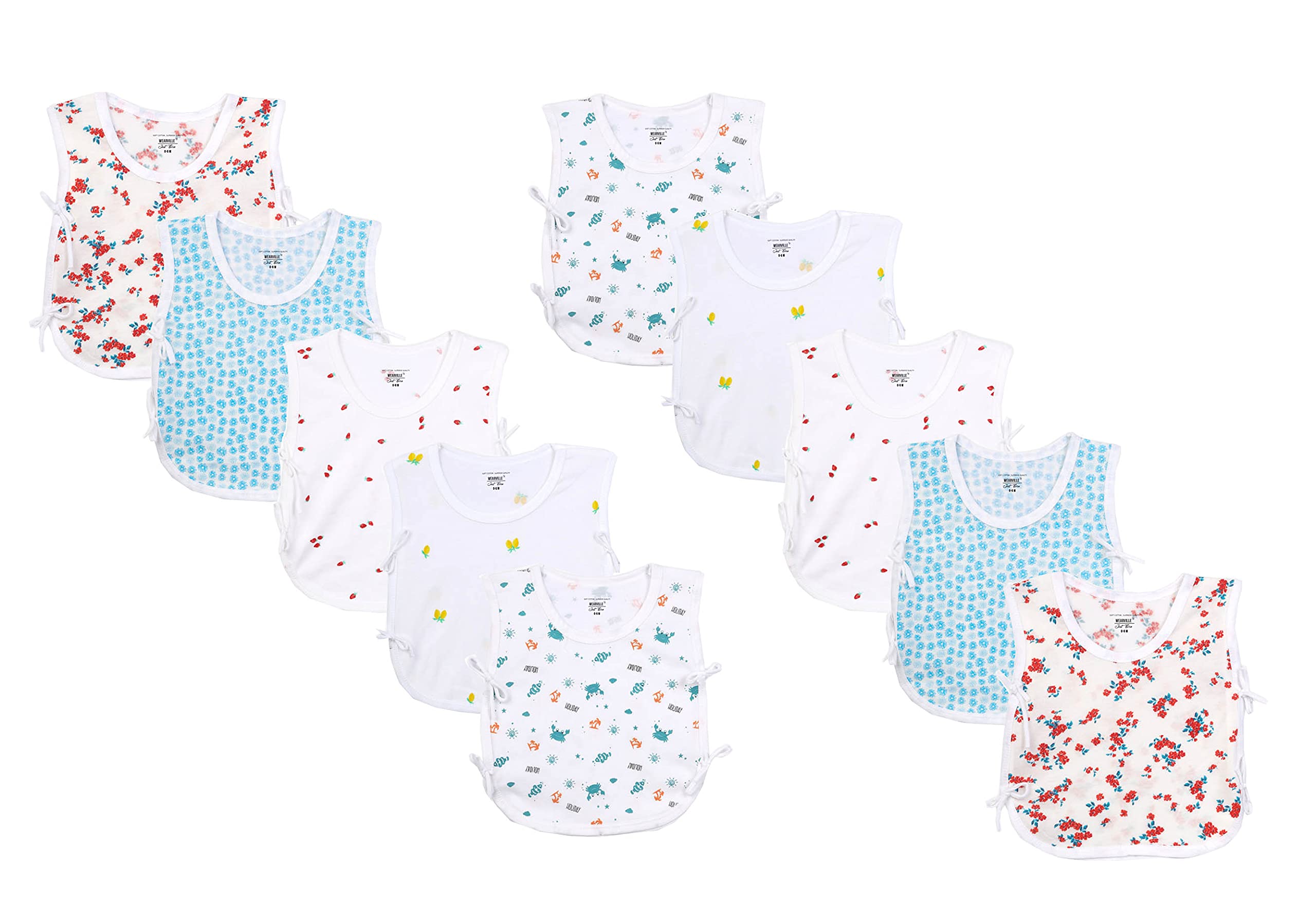 New Born Baby Boy's & Baby Girls jabla Clothing Top Set(Multicolored),Pack of 10,-image-49
