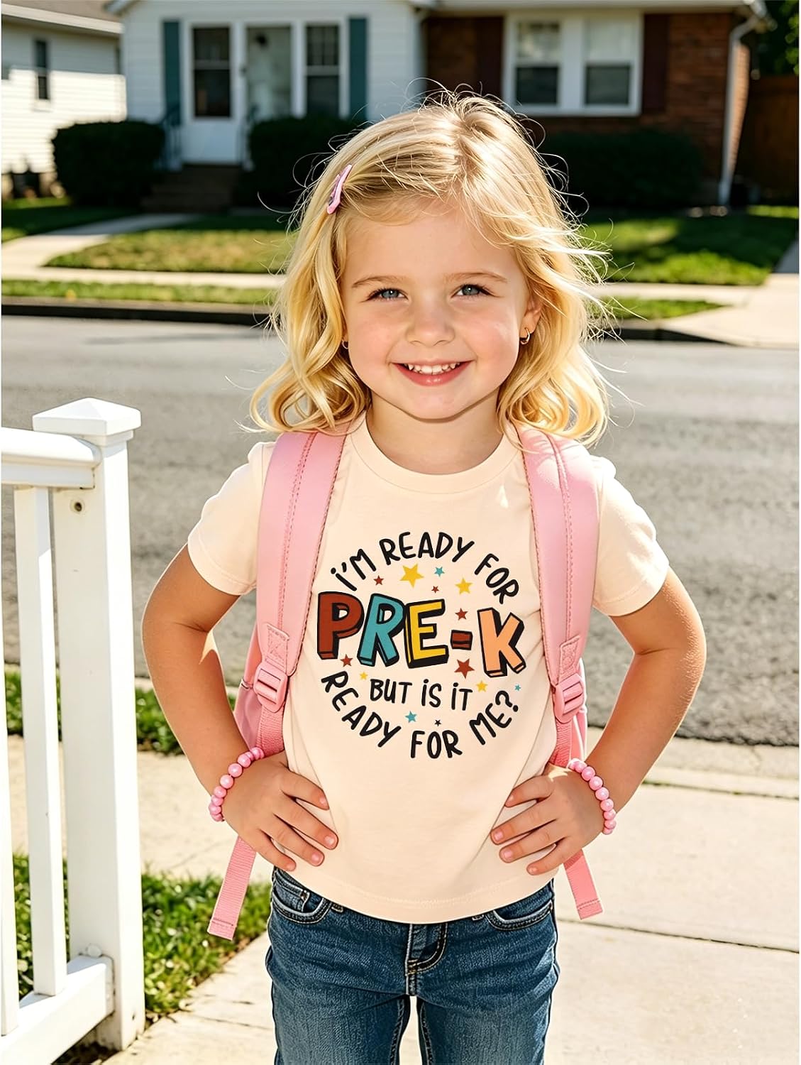 GLIGLITTR Pre K Shirts Toddler Girls Boys First Day of Pre-K T-Shirt I’m Ready for Pre-K Back to School Outfit Gift Tee Tops