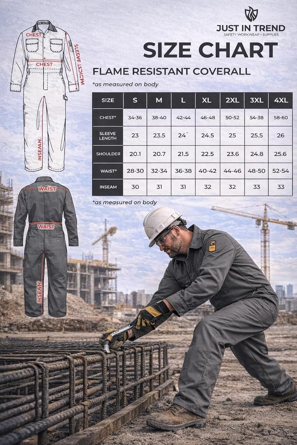 Flame Resistant FR Coverall - 88% C / 12% Nylon - 7oz