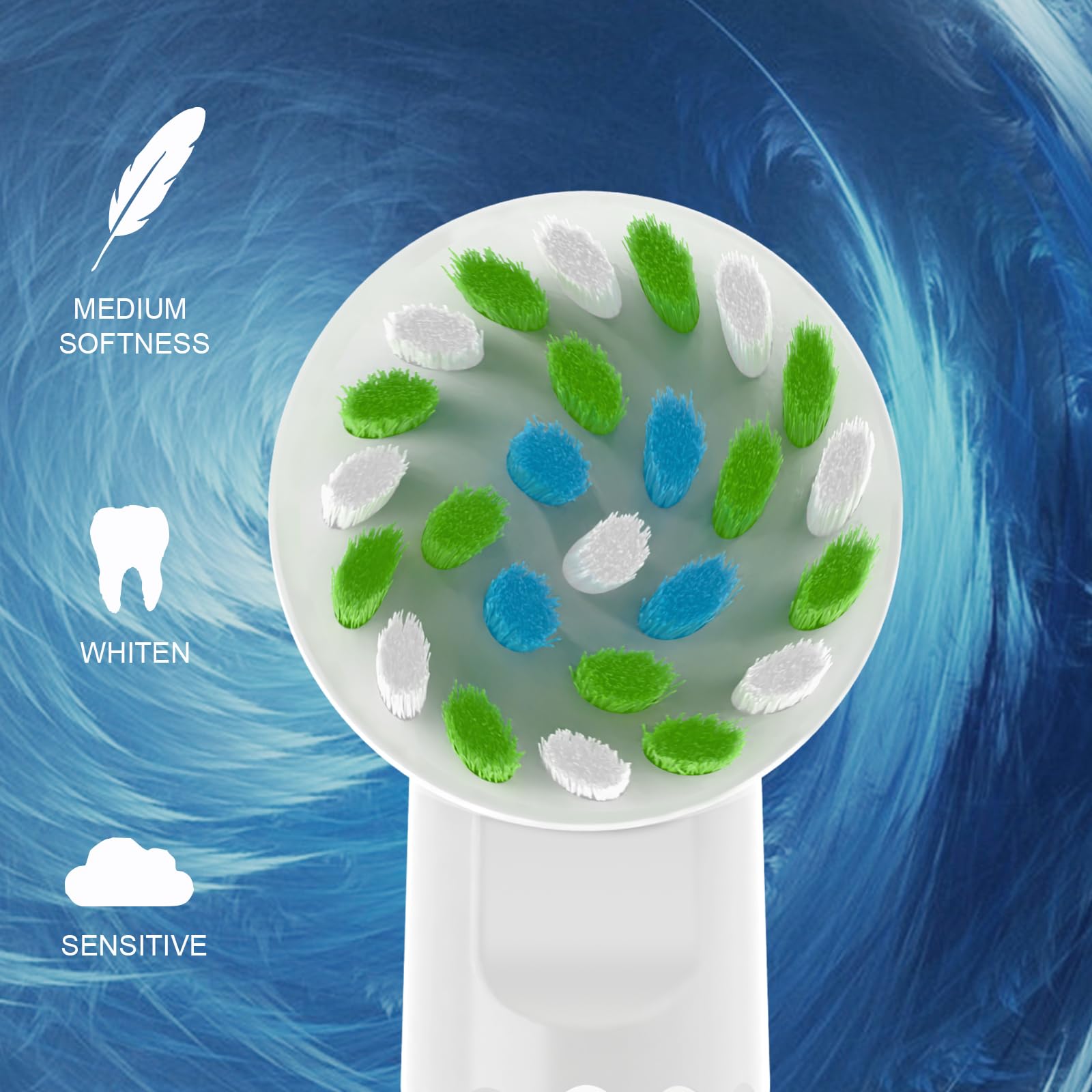 Ersatz-Zahnbürstenköpfe, kompatibel mit Oral B, für elektrische Zahnbürsten von Oral B (4 Weiß + 4 Schwarz)