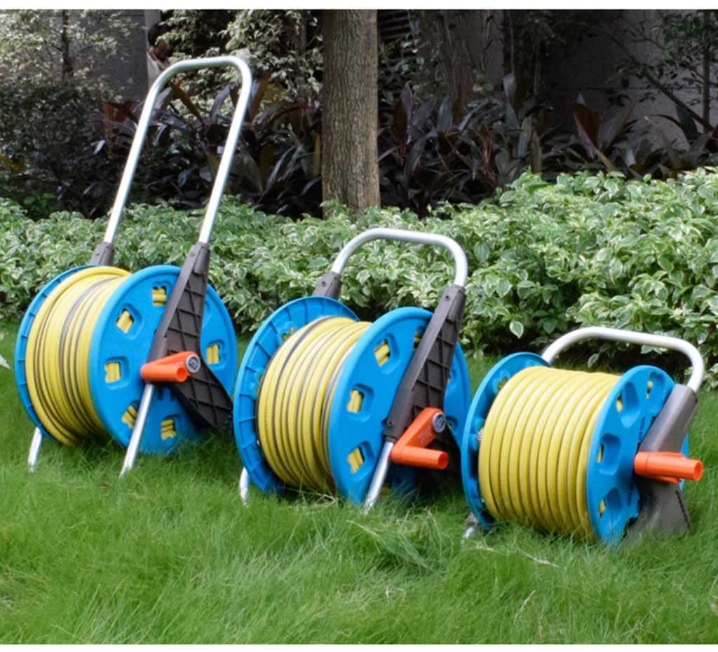 Carrete de Manguera de jardín, portátil y Sencillo para el hogar, Ideal para Jardines, Caminos, invernaderos, con Conector de 1/2", Carrito de mangueras.
