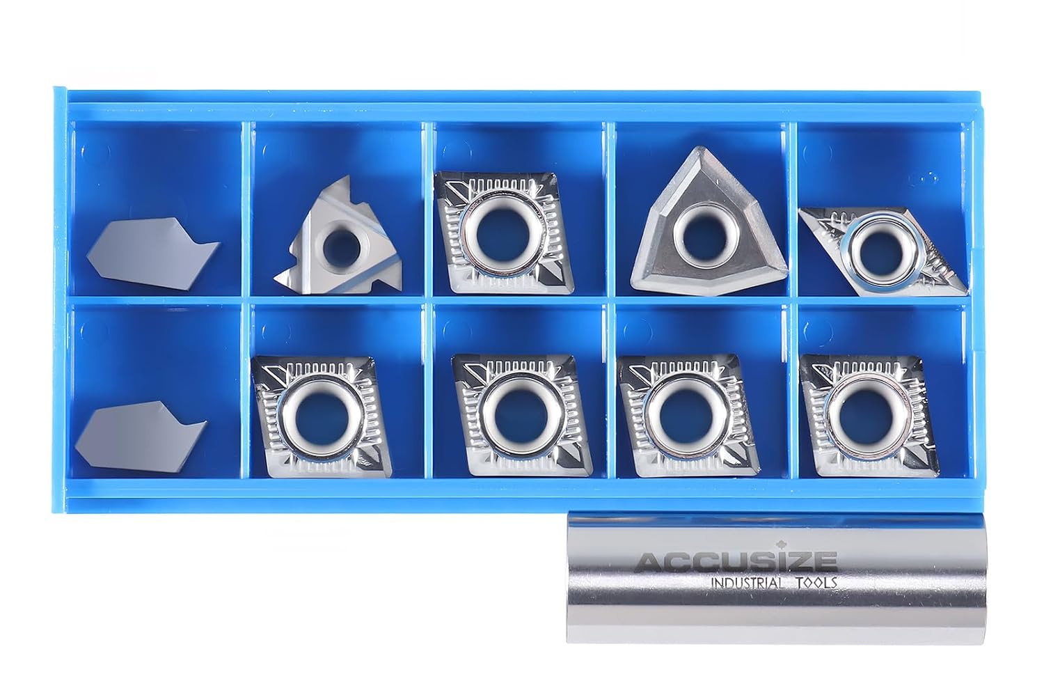 Accusize Industrial Tools 2 Pc of Each Kind of Carbide Inserts for 3988-0001, for Cutting Aluminum, 10 Pc, 3988-0001INSERTS