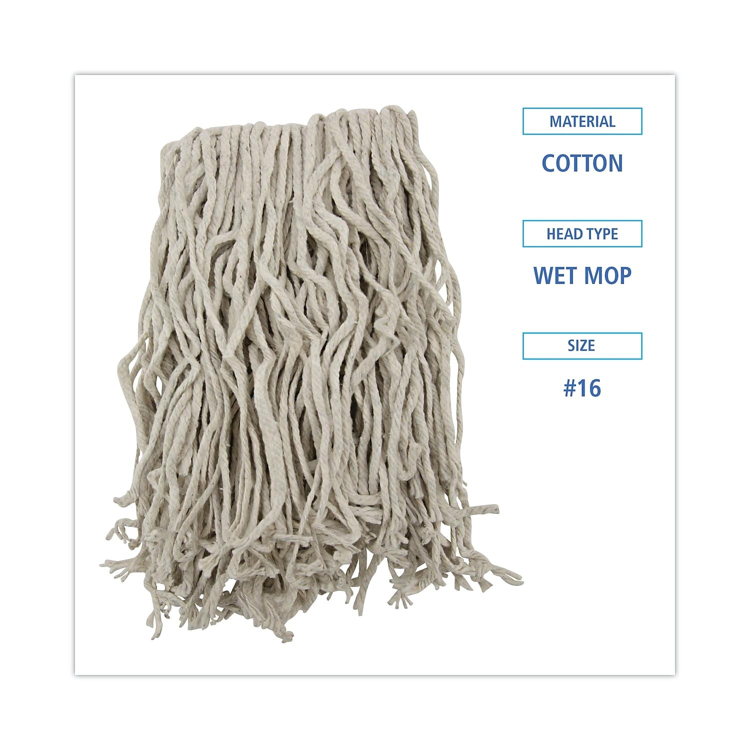Boardwalk® Cotton Mop Head, Cut-End, #32, White, 12/Carton ; | Magnolia Supply & Service Inc