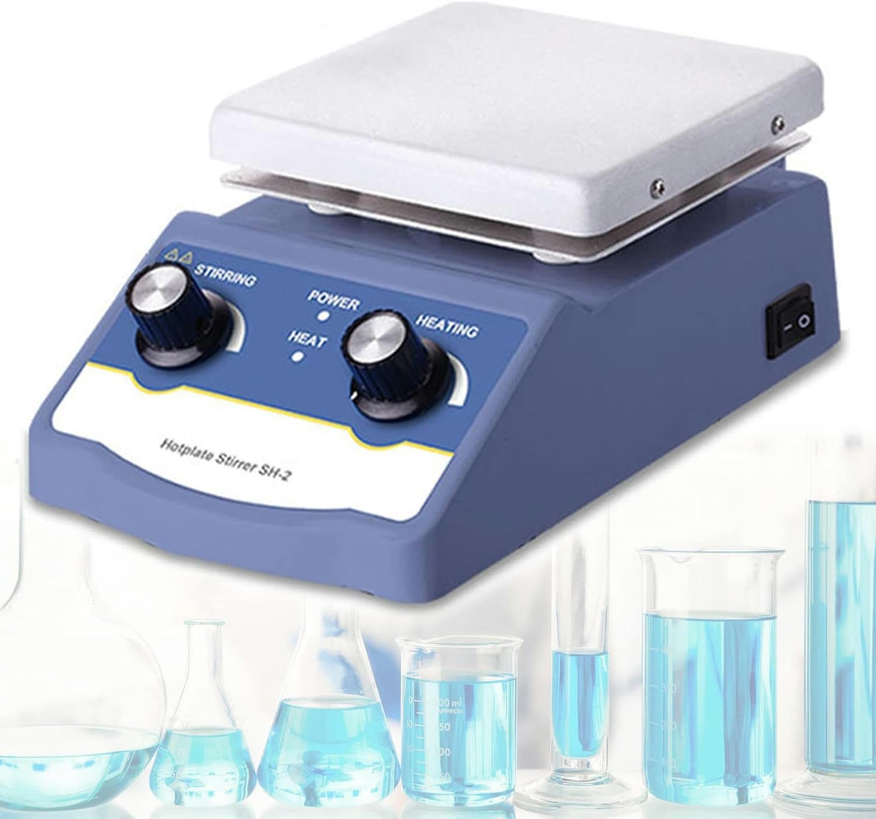 Wyposażenie laboratoryjne podgrzewane mieszadło magnetyczne 1 l/3 l/5 l, podwójny obrót, prędkość: 0 do 1600 obr/min, precyzyjna regulacja temperatury, dla HS-5 L/1 sztuka