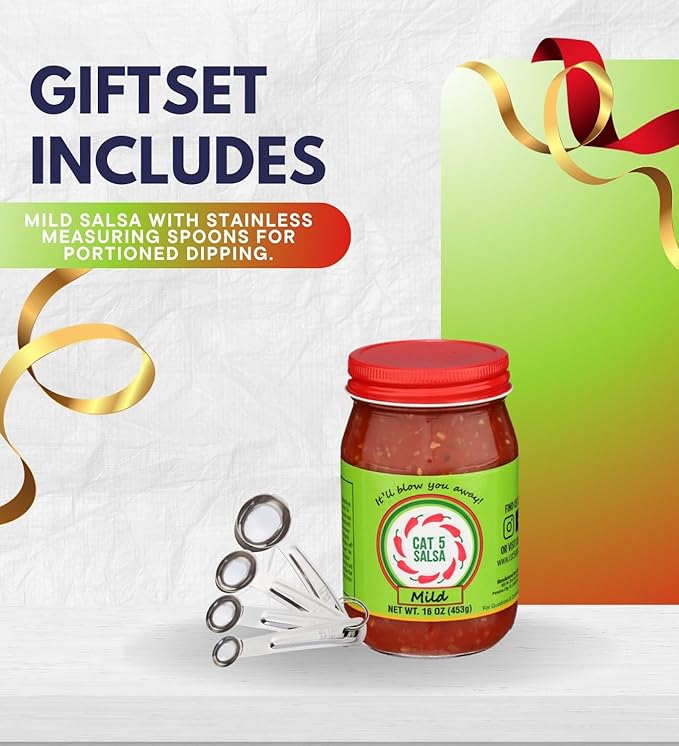 Salsa Cat 5 Mild 16 OZ con Cuchara Medidora - Set de Regalo (2 Artículos) miniatura 2