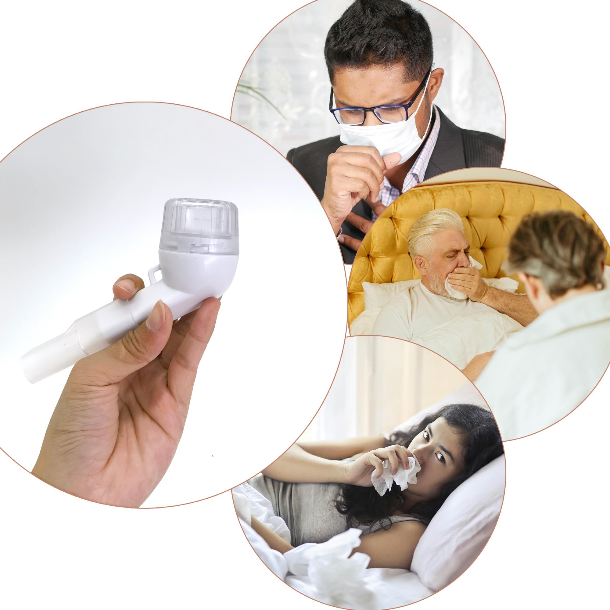 Respiratore Polmonare Allenatore Di Respirazione Polmonare Di Rimozione Del Muco Terapia OPEP Allenatore Respiratorio Pulizia Polmonare Per Migliorare La Capacità Polmonare (Bianco)