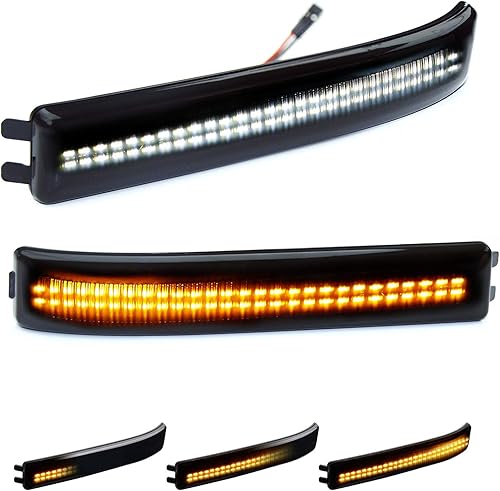 D-Lumina Reflector secuencial de espejo lateral Switchback - Luces direccionales de giro compatibles con Fo-rd F150 2009-2014 y Raptor SVT, luz LED