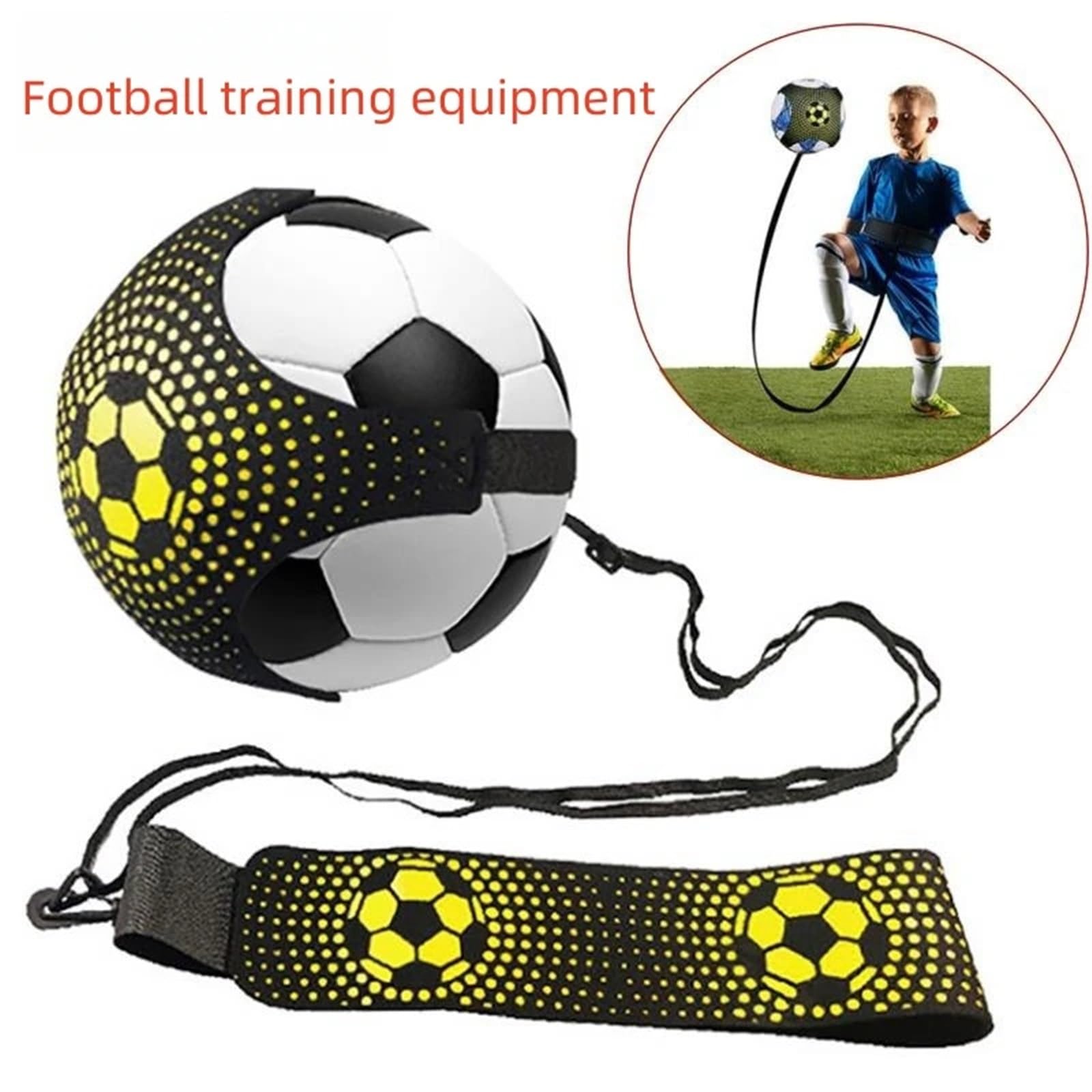 2-teiliges Fußball-Jonglierbeutel-Set mit zusätzlichem Kreiselgürtel, Kick-Solo-Trainer und Fußballtrainingsausrüstung Für Fußball