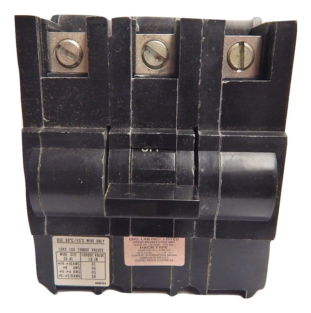 Federal Pacific 3P20 3 Pole 20A 240V Circuit Breaker - Amazon.com