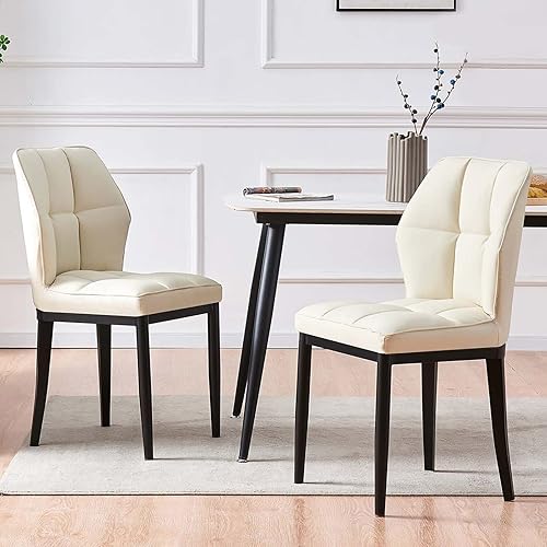 Miniatura 17 de Bekrvio Sillas de Comedor - Juego de 6 sillas de comedor modernas de mediados de siglo, sillas de comedor tapizadas sin brazos, sillas de comedor de