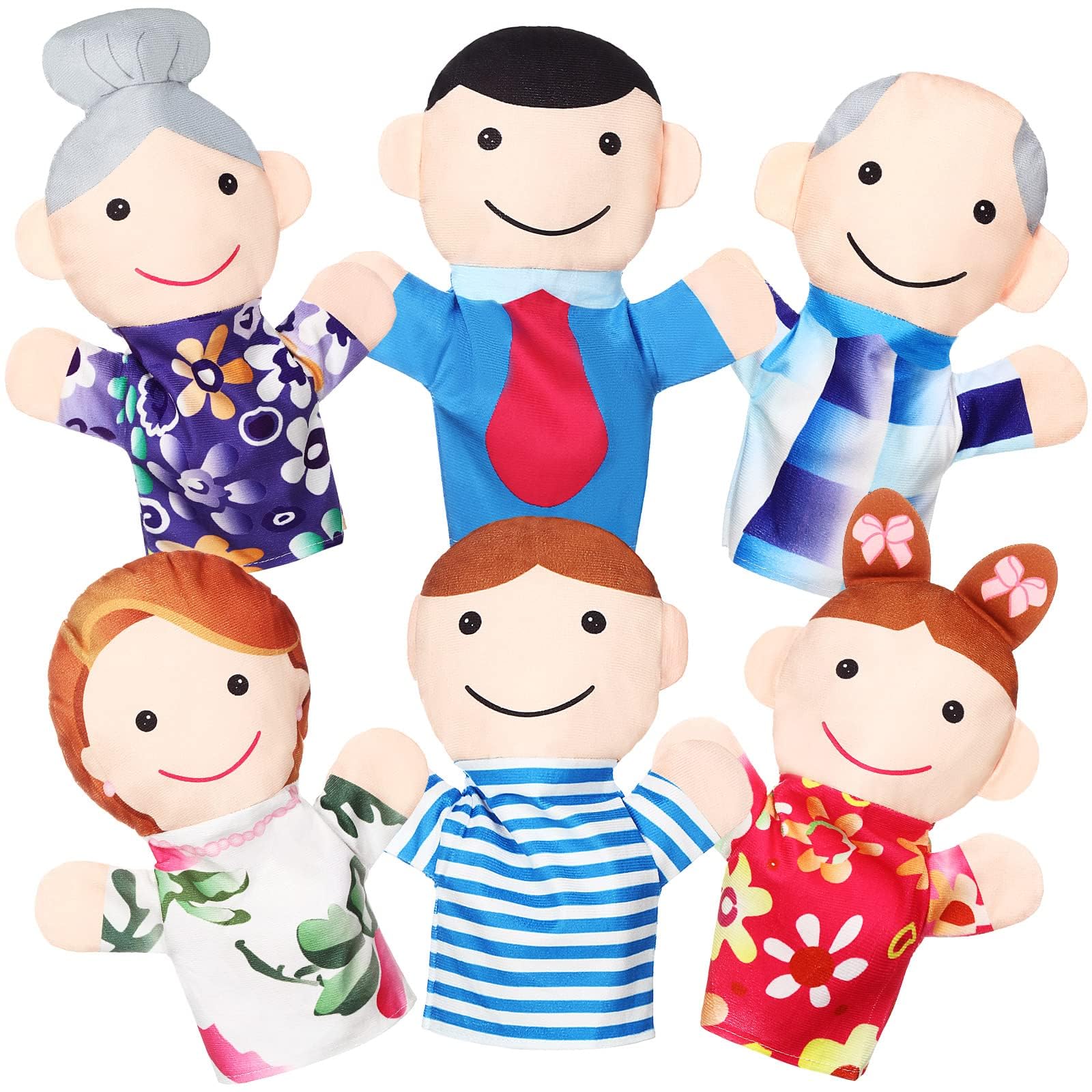 Sponsored Ad – SYOSI 6 Pcs Family Style Hand Puppets Soft Plush Puppets Family Members Cute Hand Puppets Toys for Teachers Parents Shows Story Time Playtime Schools, Grandparents, Mom, Dad, Brother, Sister