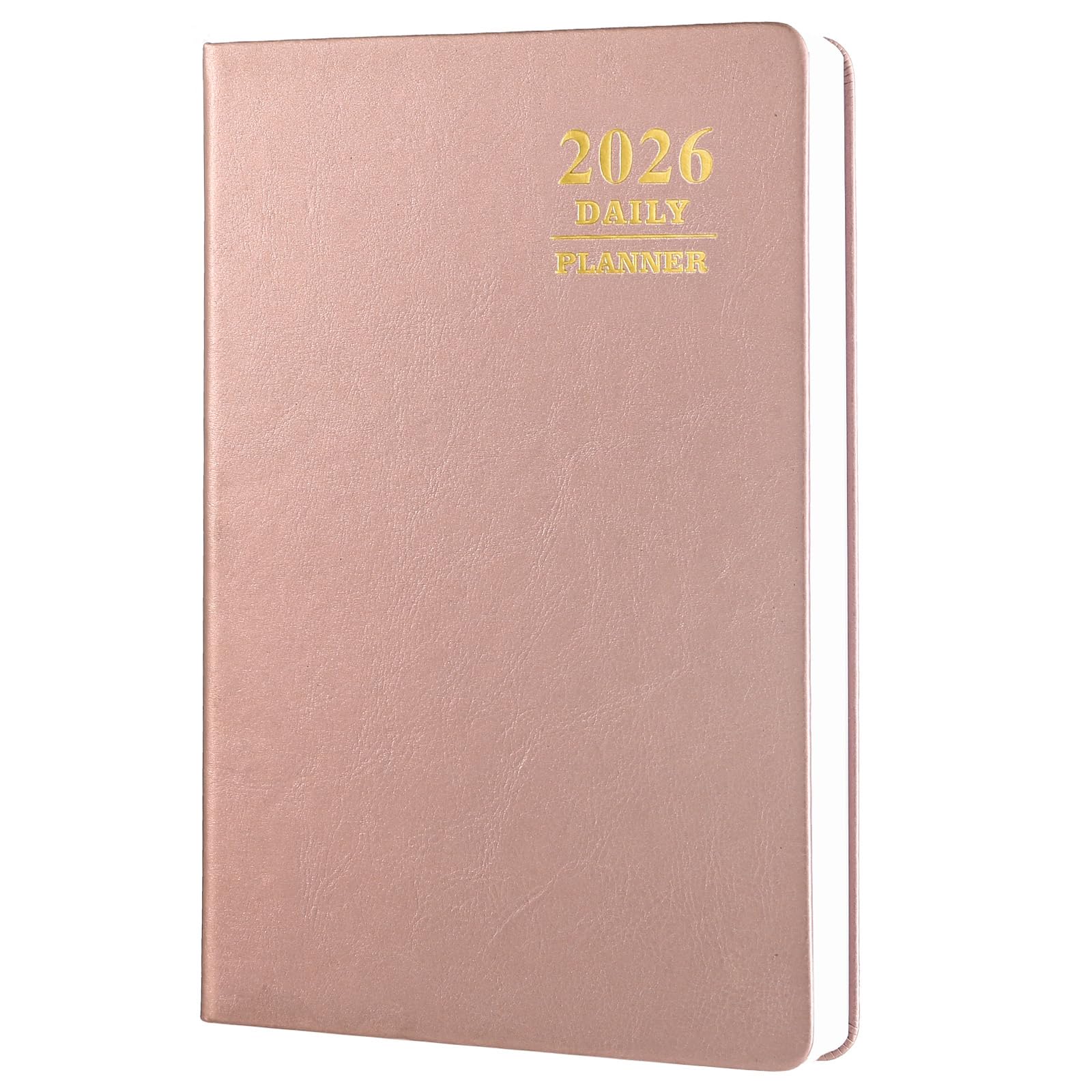 KESOTE 2025 Daily Hourly Planner - One Page a Day, 2025 Diary 5.7 x 8.3" Hardcover Weekly Monthly Agenda 12 Month, A5 Diary Notebook Planner Christmas Gift, Rose Gold