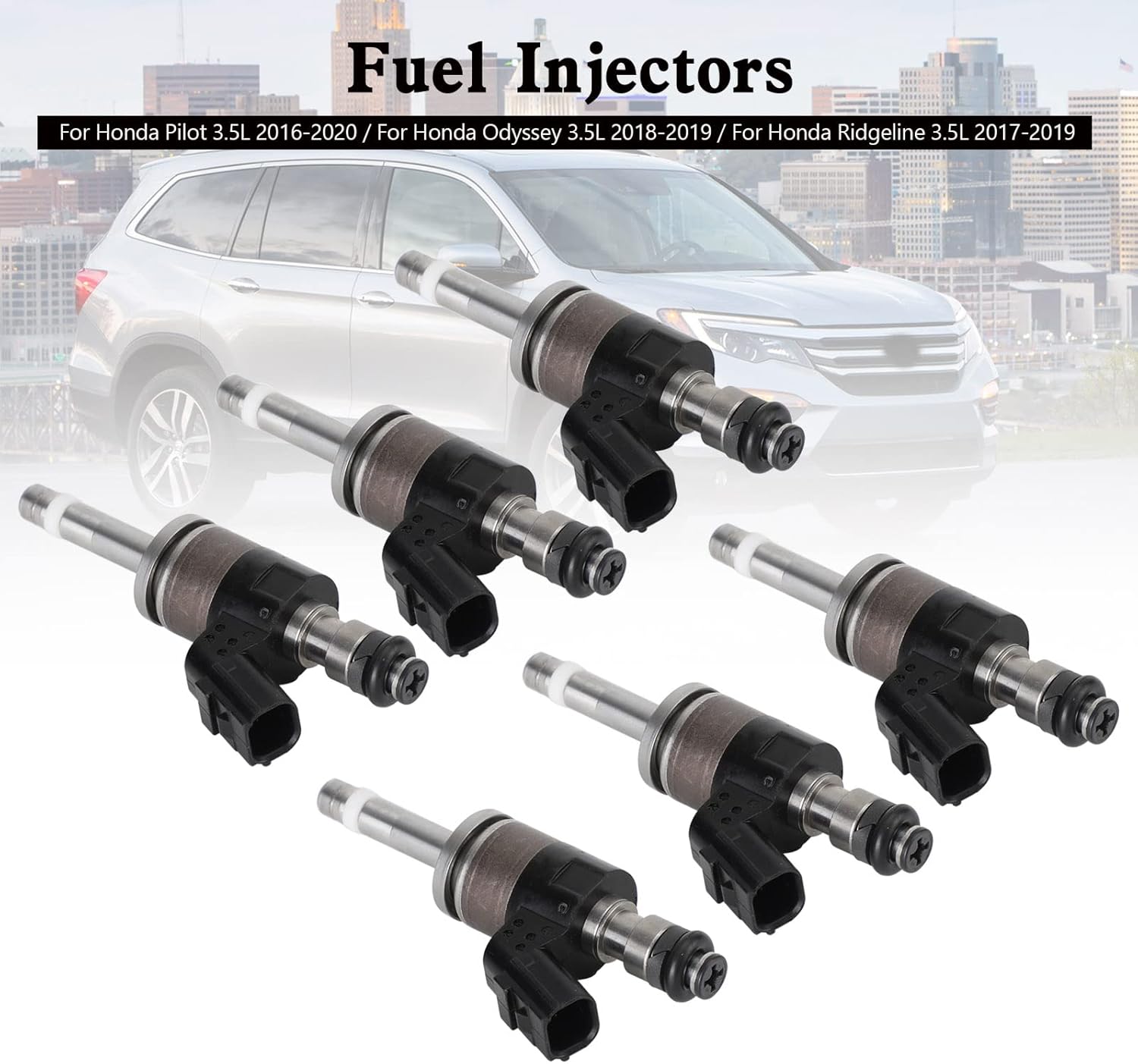 6PCS Fuel Injectors Fit For Honda Pilot 2016-2020,Odyssey 2018-2019,Ridgeline 2017-2019 - 3.5L,Fuel Injector Nozzle Replaces 16010-RLV-305, 16010-RLV-315, 16010RLV305, 16010RLV315