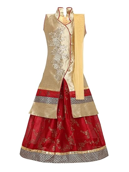Kidling Girls Satin Blend Fully Stiched Lehenga Choli