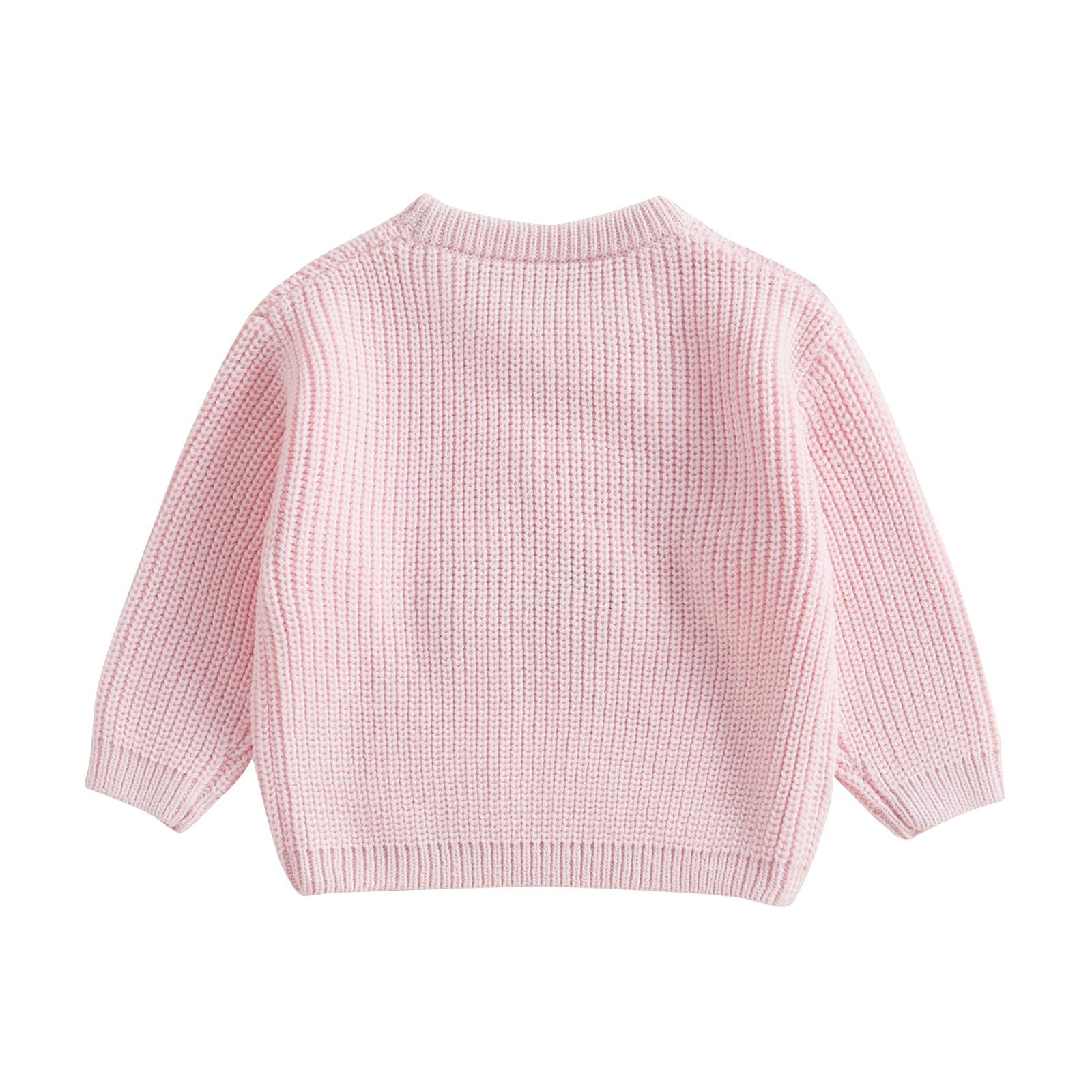 Toddler Baby Girl Embroidery Cherry Sweaters Crew Neck Jumpers Spring Casual Long Sleeve Knitted Pullover Tops (Pink, 4-5 Years)