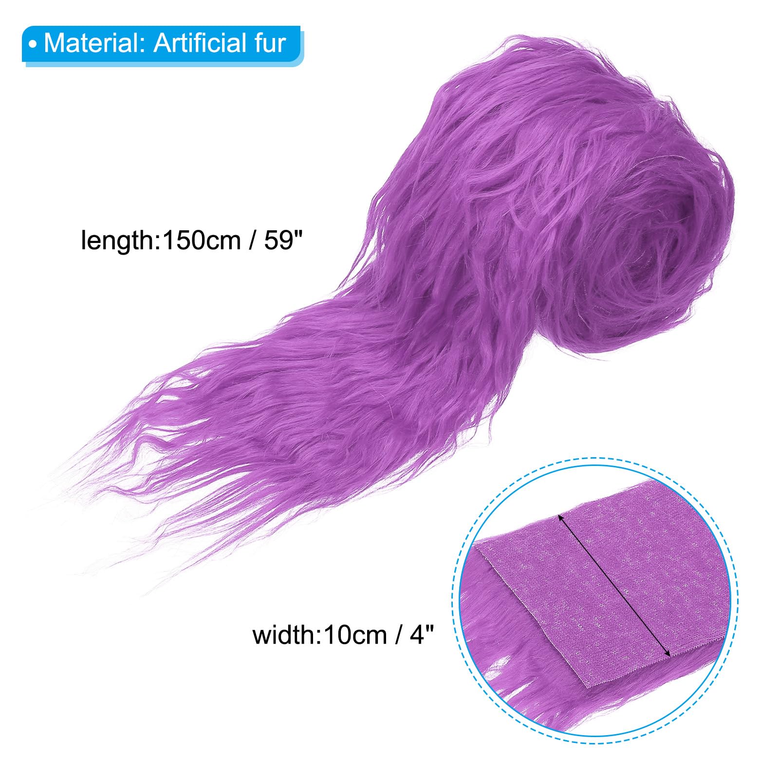 PATIKIL Plush Faux Fur Fabric Precut Strips - Image 2