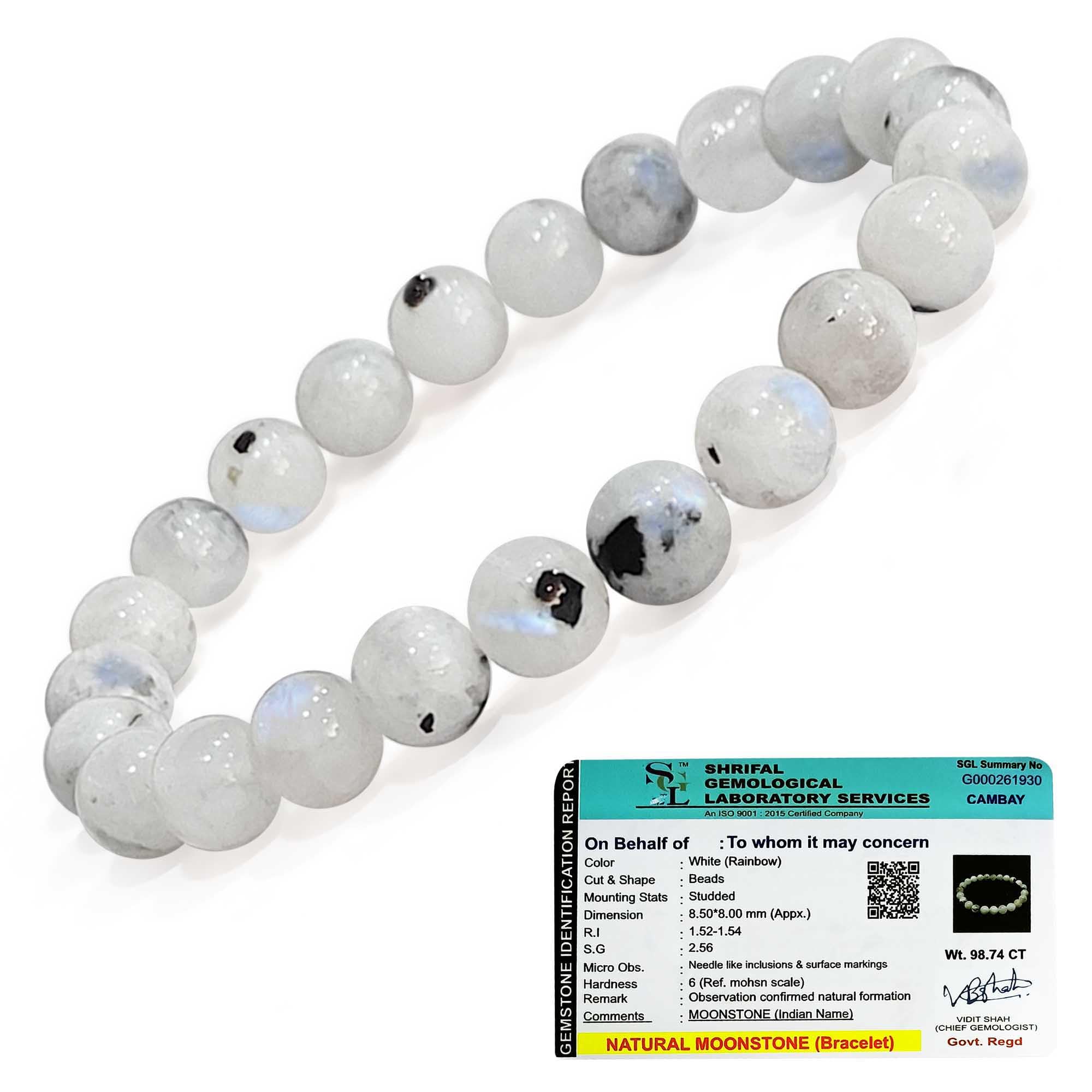 Buy CRIKI Natural Certified Moonstone Bracelet for Women and Men