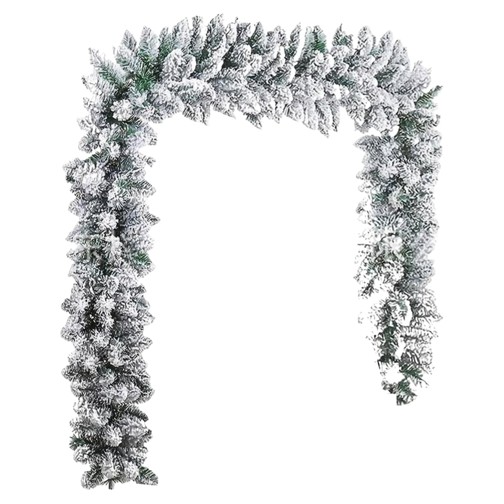 Ngbbby Christmas Garland 106inch Artificial Snow Flocked Decorations Flexible PVC for Mantel Door Window
