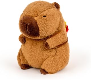 Wanwu World Capybara Plush 13 Inch Capybara Stuffed Animal Cute Stuffed Capybara Toy with Hamburger Backpack Plushies Capy...