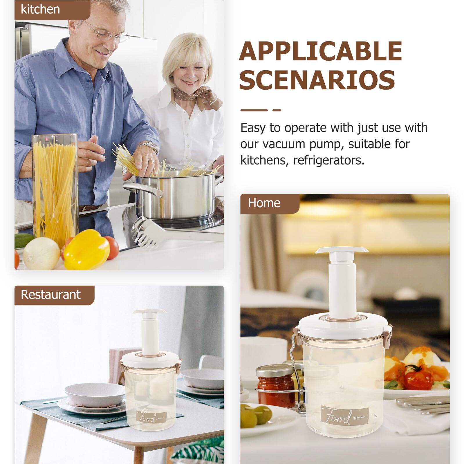 Boîte de Conservation sous Vide Alimentaire 1,45 L en Plastique Alimentaire avec Pompe Manuelle, Hermétique et Étanche, pour Stockage de Céréales et Aliments Secs Cuisine