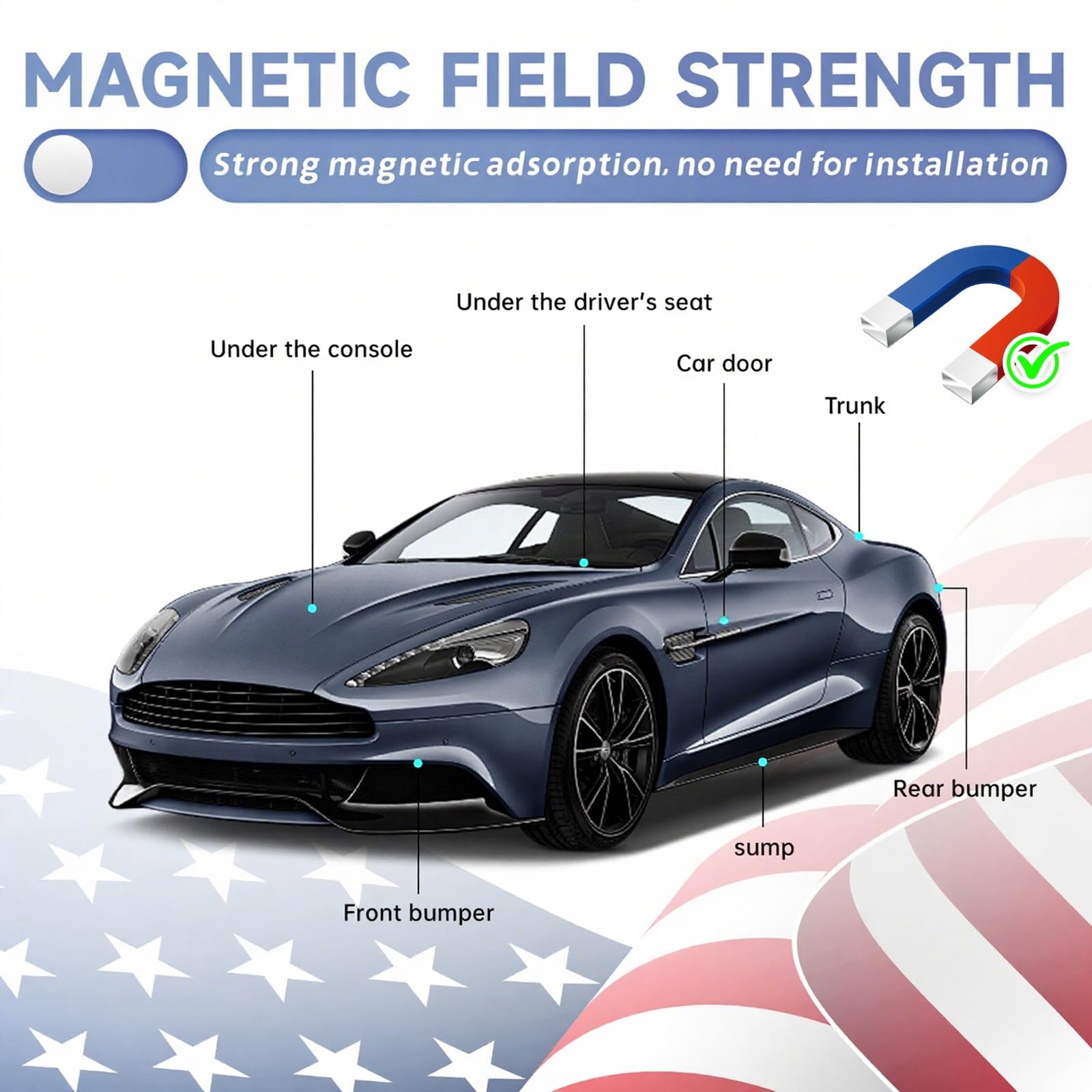 0.8 inch!Hidden Mini GPS Tracker for Vehicles Portable Real Time Magnetic Tracking Device Car Full Global Coverage Location Kids Dogs Trucks Person No Subscription Required Monthly Fee (Medium Size) - image 2