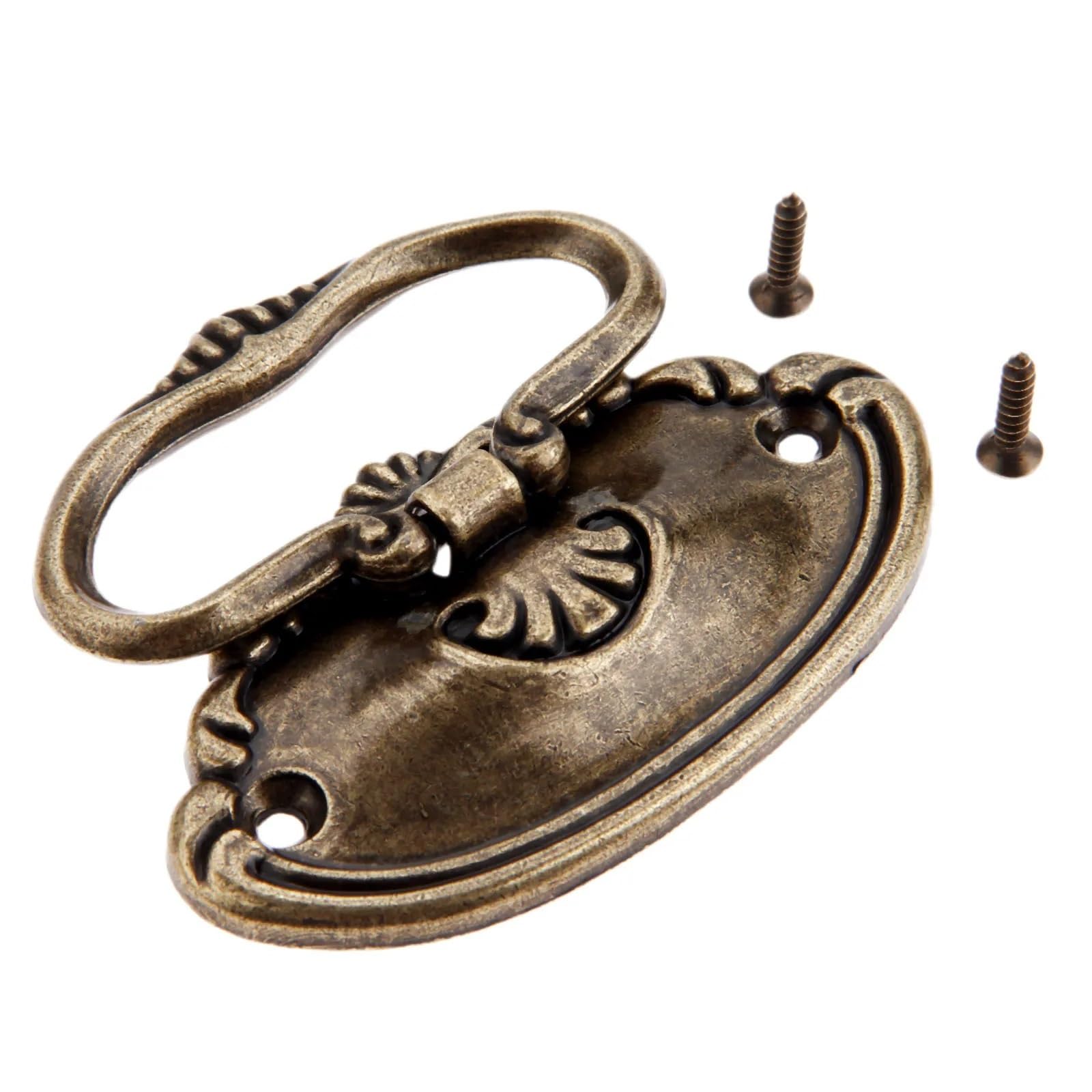 Herrajes de bronce para muebles: tirador decorativo de 78 x 43 mm para cajón