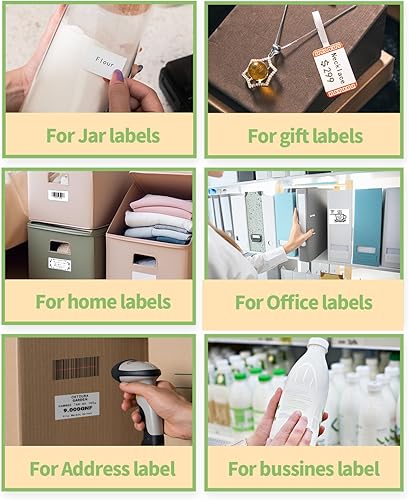 Vista 6 de 3 rollos de etiquetas térmicas para Phomemo M110/M221/M220/M120/M200/M110S, 1.18 x 0.79 pulgadas, cinta autoadhesiva para código de barras, código