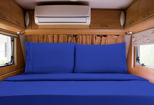 Vista 92 de Elegant Comfort - Juego de sábanas de microfibra, 1500 hilos, tipo hotelero, bordado de tres líneas, 4 piezas, suaves, resistentes a arrugas y Aqua