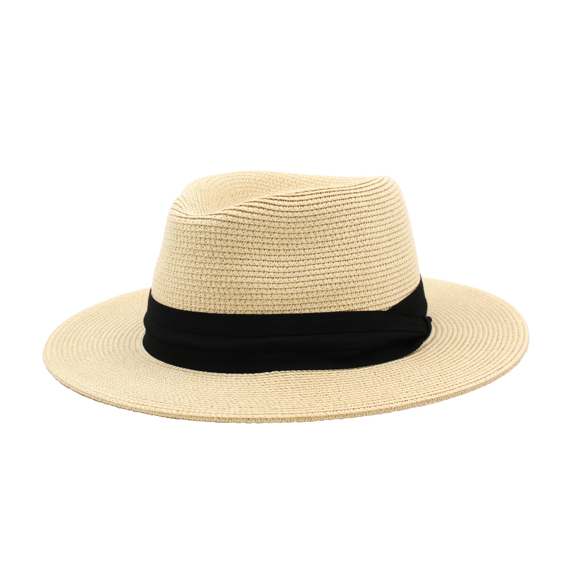 Carnavalife Sombrero Panamá de Verano, Sombrero de Paja Panamá para Mujer y Hombre Unisex, Sombrero de ala Ancha UPF 50 Plegable y Trenzado Intensivo