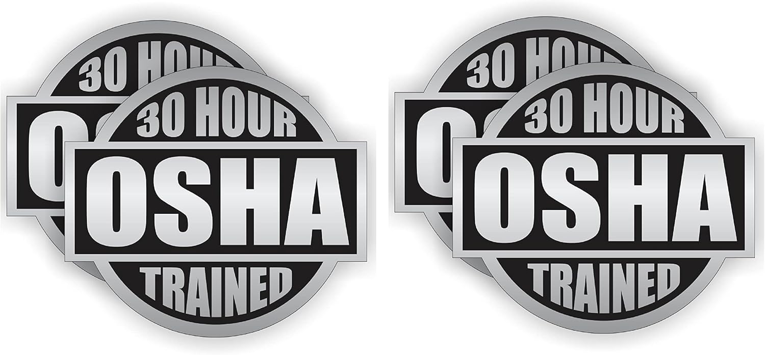 30 Hour OSHA Trained Hard Hat Stickers/Helmet Decals Labels