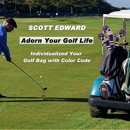 Miniatura 8 de Scott Edward Golf Headcovers for Woods Set of 3 Fits Well Driver(460cc) Fairway Wood and Hybrid(UT) The Perfect Change for Golf Bag Interesting