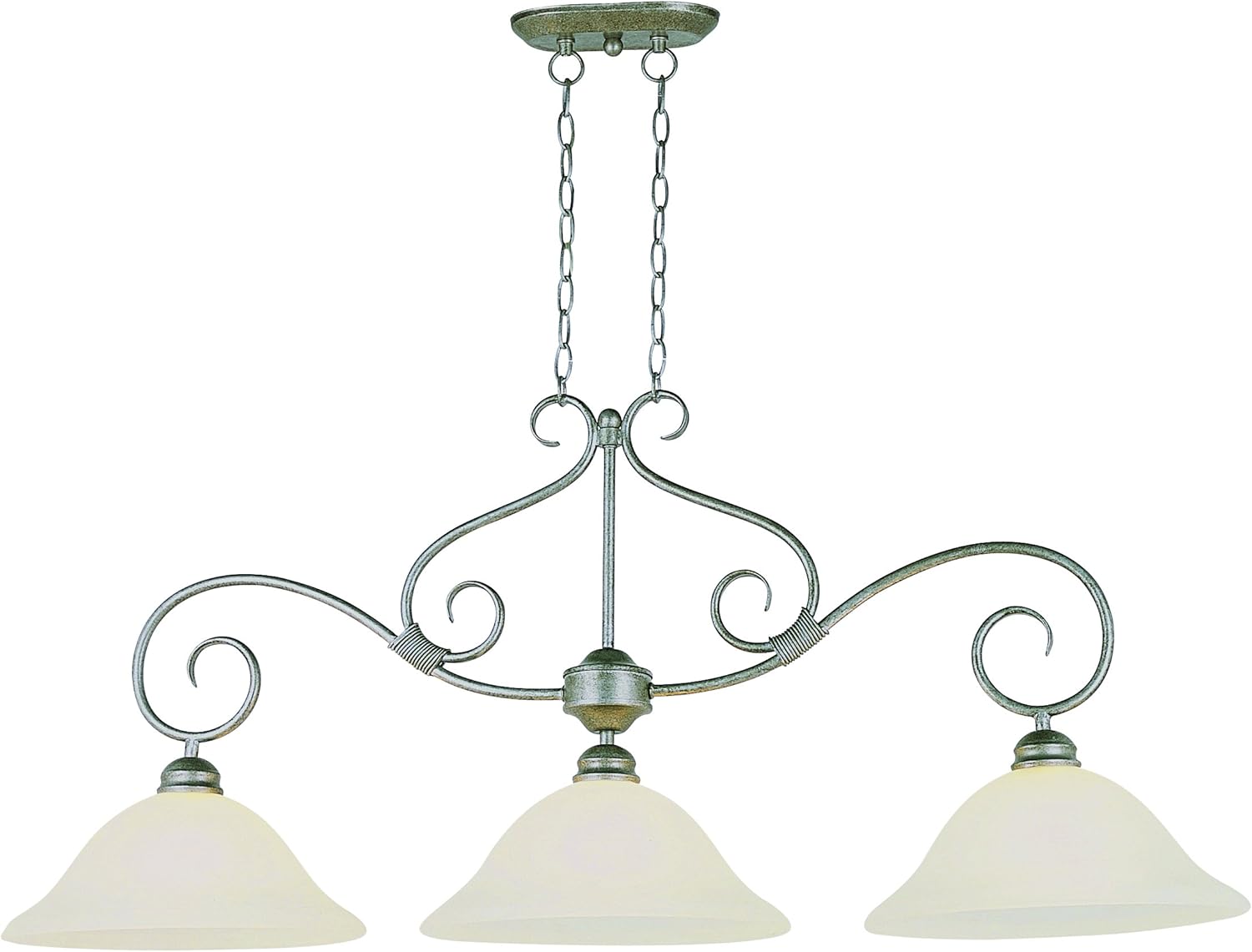 Trans Globe Lighting 6393 PW New Victorian Triple Island Pendant, Pewter