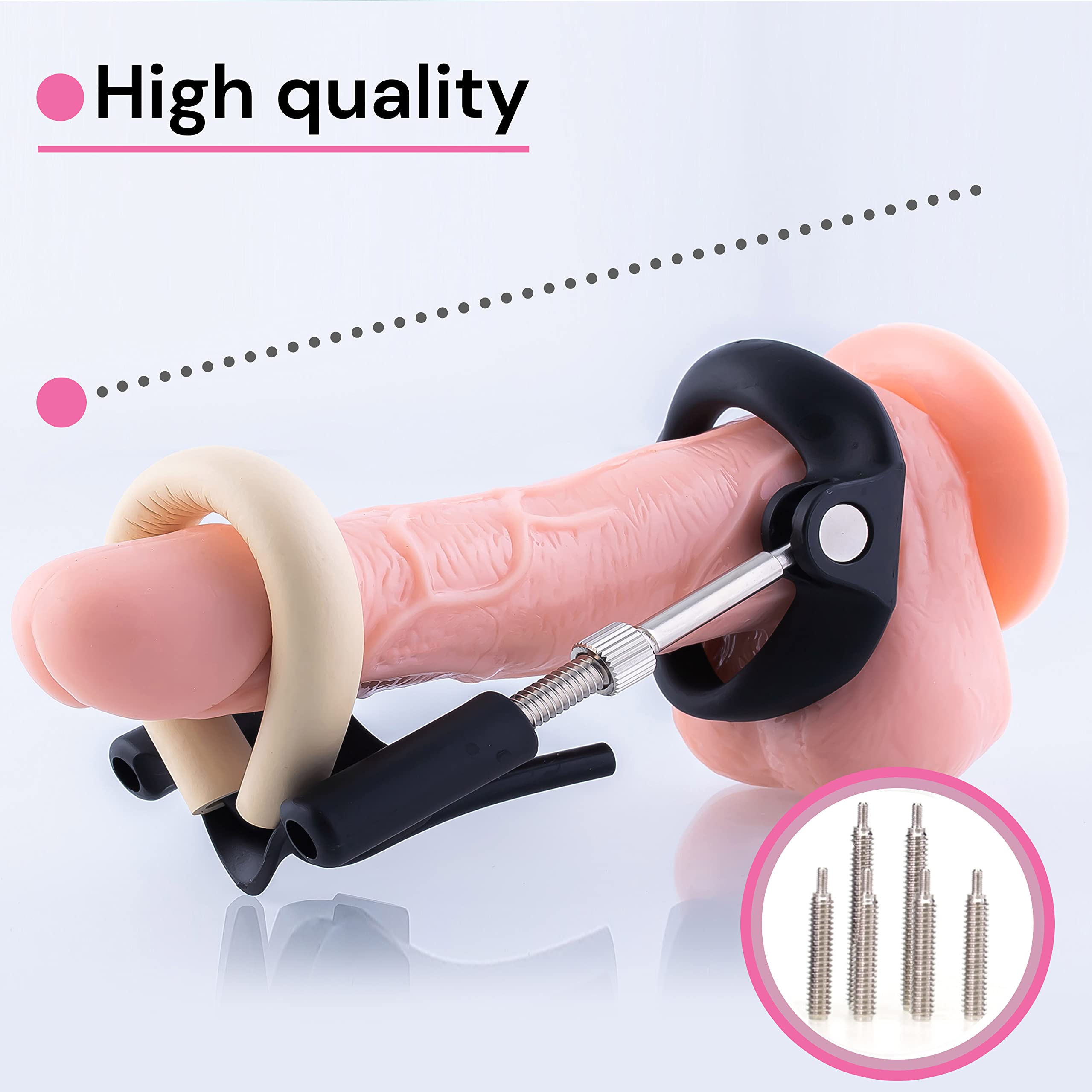 Extensor Profesional de Pene para Hombres – Estirador de Pene Ajustable con Sistema de Tracción – Diseño Ergonómico, Sujeción Segura, Ayuda Mecánica para la Erección, Negro P07