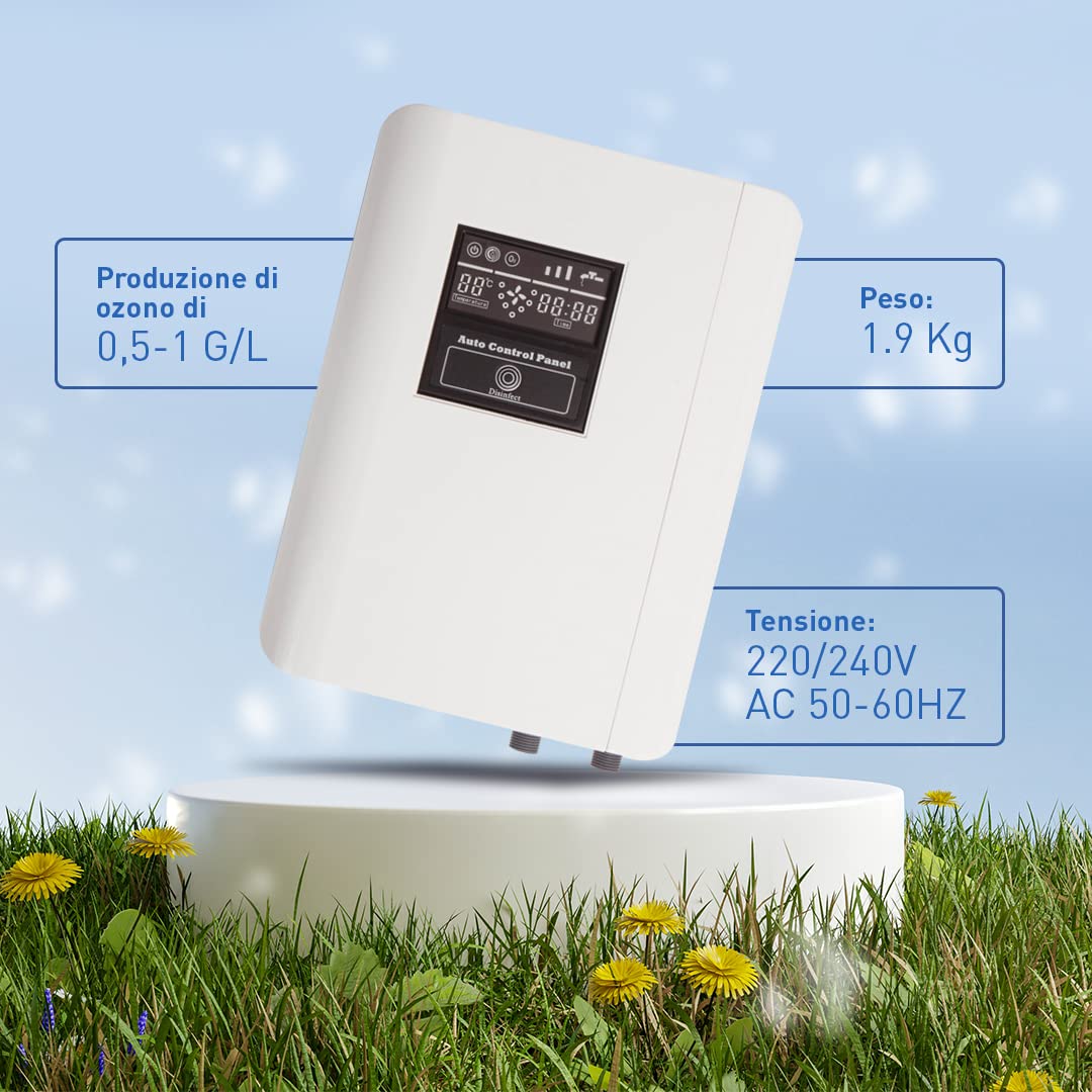 Generatore di Ozono Domestico Vitale - Ozonizzatore - Depuratore d'Acqua Installabile in Lavatrice per Eliminare i Batteri - Ideale per Bagni e Pulizie Domestiche