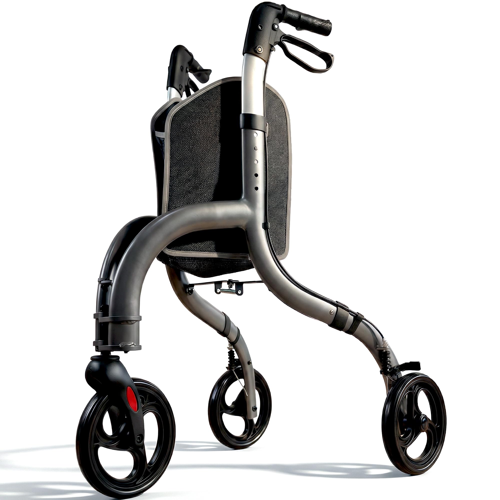 Eazy Elite Tri Walker, deambulatore leggero a 3 ruote per anziani, supporto stabile per la mobilità con manici regolabili, telaio compatto per uso interno ed esterno