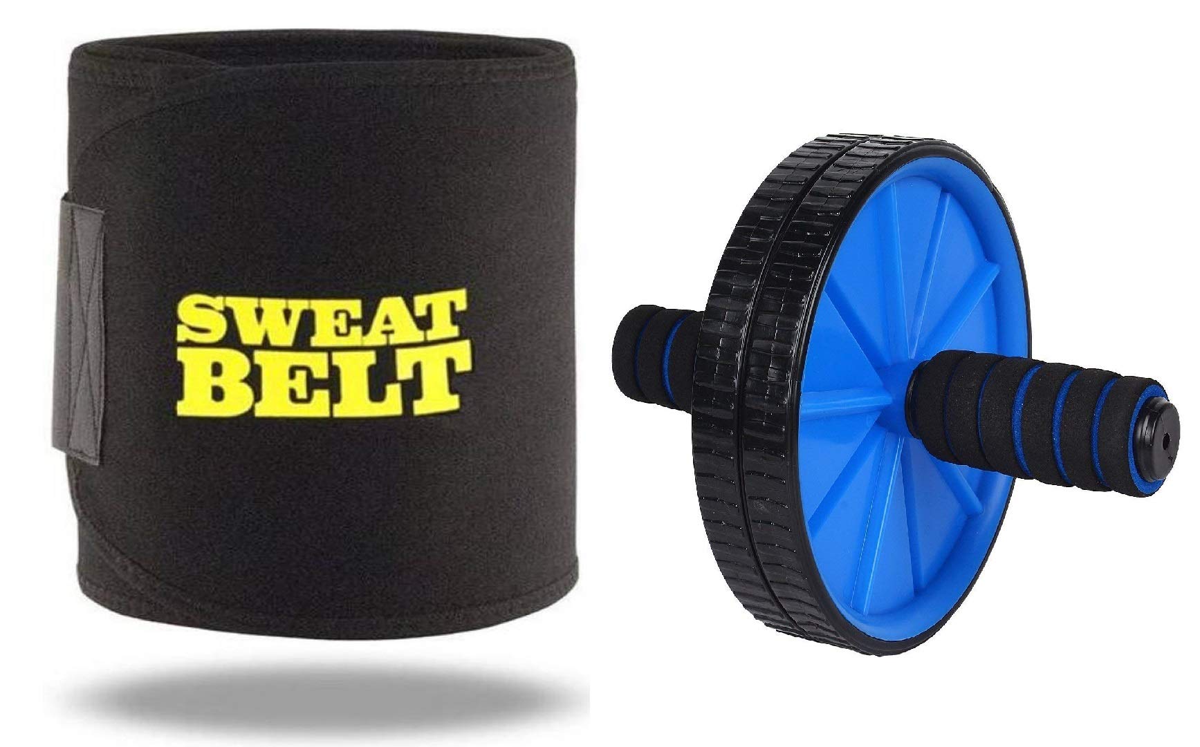 Spokofit Sweat Slim Belt & AB Wheel for Fat Loss, Weight Loss and Tummy Trimming, Fat Burner Exercise for Both Men and Women. (Free Size) Black (B0B4K834V7) Amazon Price History, Amazon Price Tracker