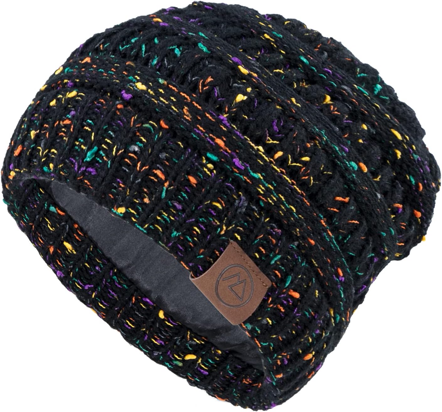 Beanies Women Satin Lined Beanie Winter Hats for Women Silk Lined Slouchy Beanie for Winter Warm Knit Cuffed Beanie Hat
