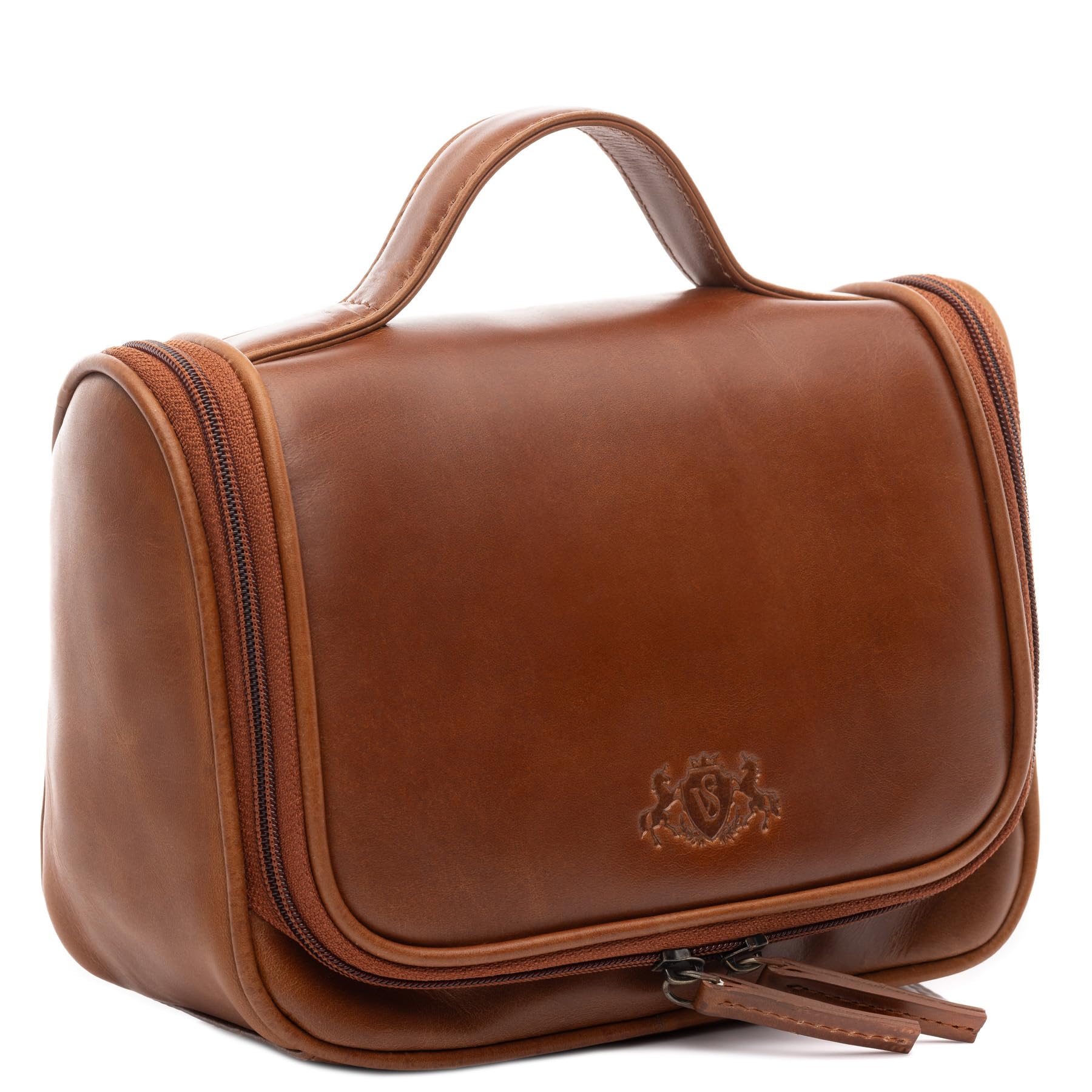 SID & VAIN® borsa toiletry vera pelle Dexter piccolo borsetta necessaire Toilette pochette beauty case da Viaggio uomo donna marrone prodotto artigianale