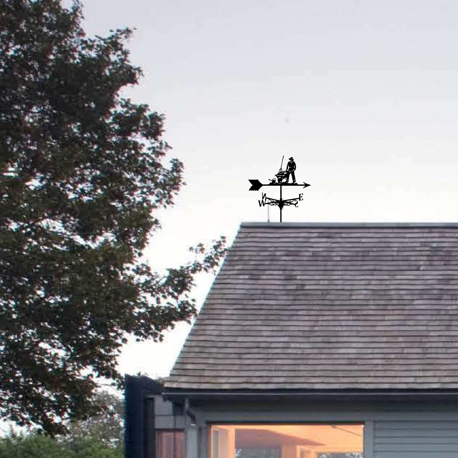 Girouette Métal Lapin Amour - Décoration Jardin 33x28cm - Style Ferme Vintage