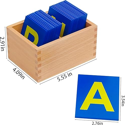Miniatura 4 de Hidoggy Montessori 26 letras de papel de lija inferior y mayúscula para aprendizaje Montessori en el desarrollo infantil temprano