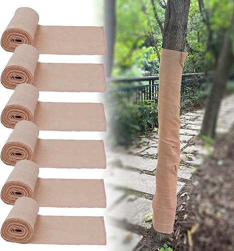 6 rollos de 7.8 x 9.8 pies de arpillera natural para plantas de invierno, vendaje de protección contra congelación, envoltura de corteza de tela disponible en Yaxa Peru
