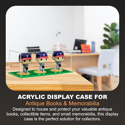Vista 101 de Better Display Cases Versátil vitrina de acrílico transparente - Caja rectangular grande con base blanca 18" x 12" x 3" (BK09)