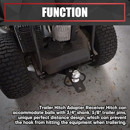 Miniatura 4 de Adaptador de enganche de remolque de 3 vías con enganche receptor de perno para cortacésped, accesorios de enganche de ATV de tres vías para carrito