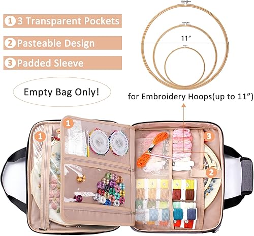 Miniatura 2 de Bolsa de bordado grande - Bolsa de proyectos de bordado - Organizador de suministros de punto de cruz - Bolsa de kits de bordado - Bolsa de