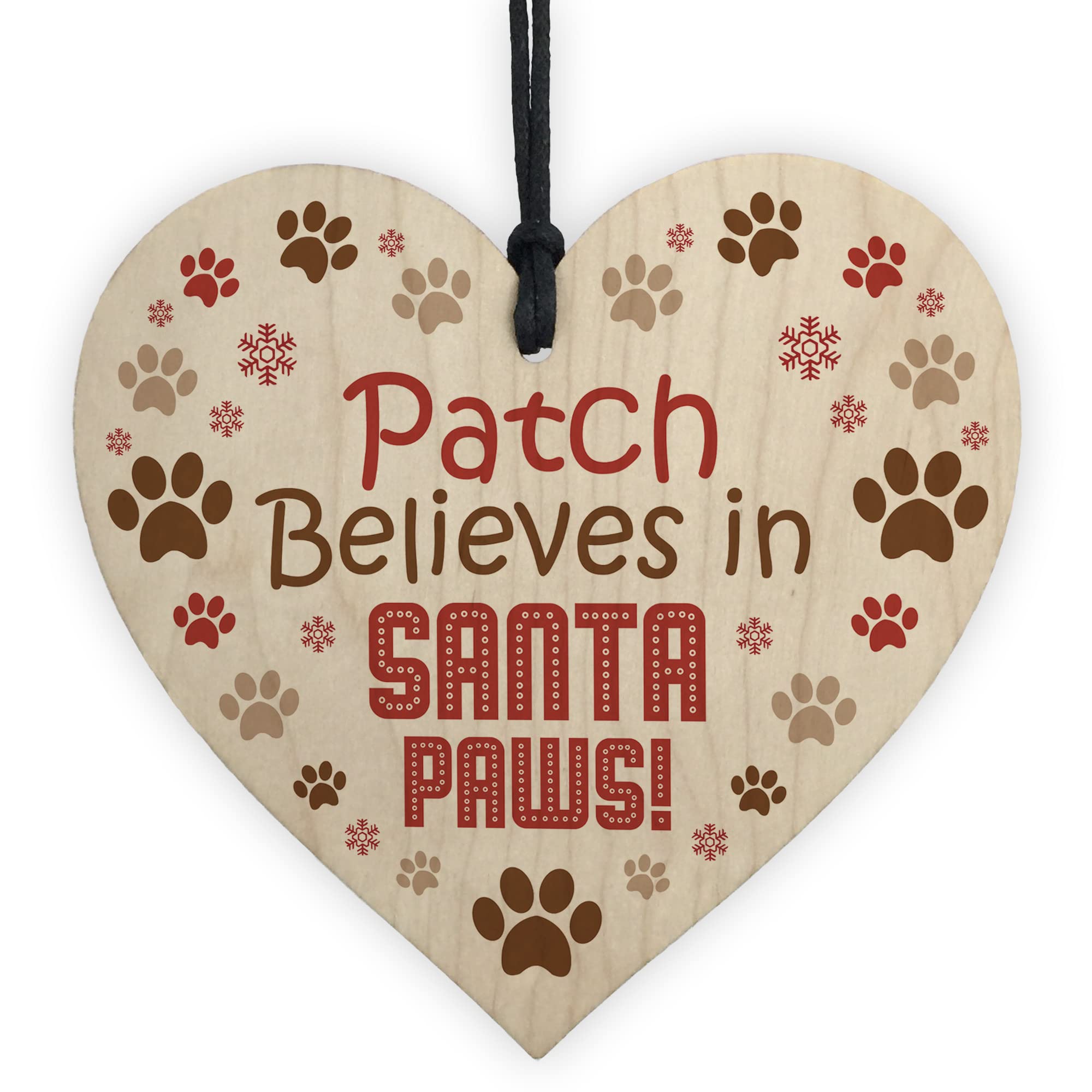 Red Ocean Personalised Novelty Dog Christmas Bauble Funny Hanging Personalised Wooden Tree Decoration For Dog Lovers