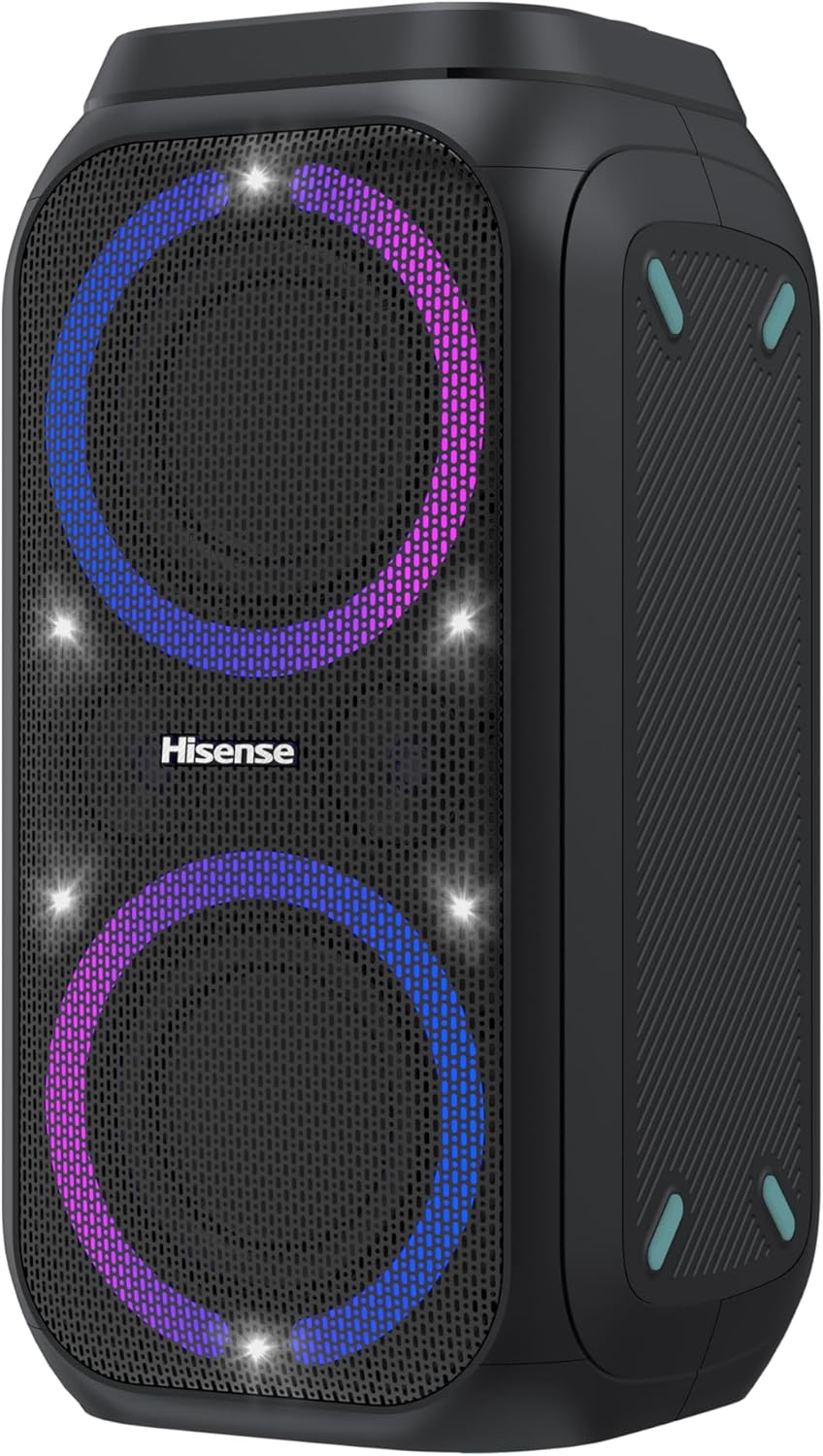 Hisense Party Rocket 160, 160W Max Audio Power, 12 Hrs long playtime,TWS Pair play,Karaoke Mode,5 Lighting effects,Vocal fader,IPX4 Waterproof, Bluetooth 5.0