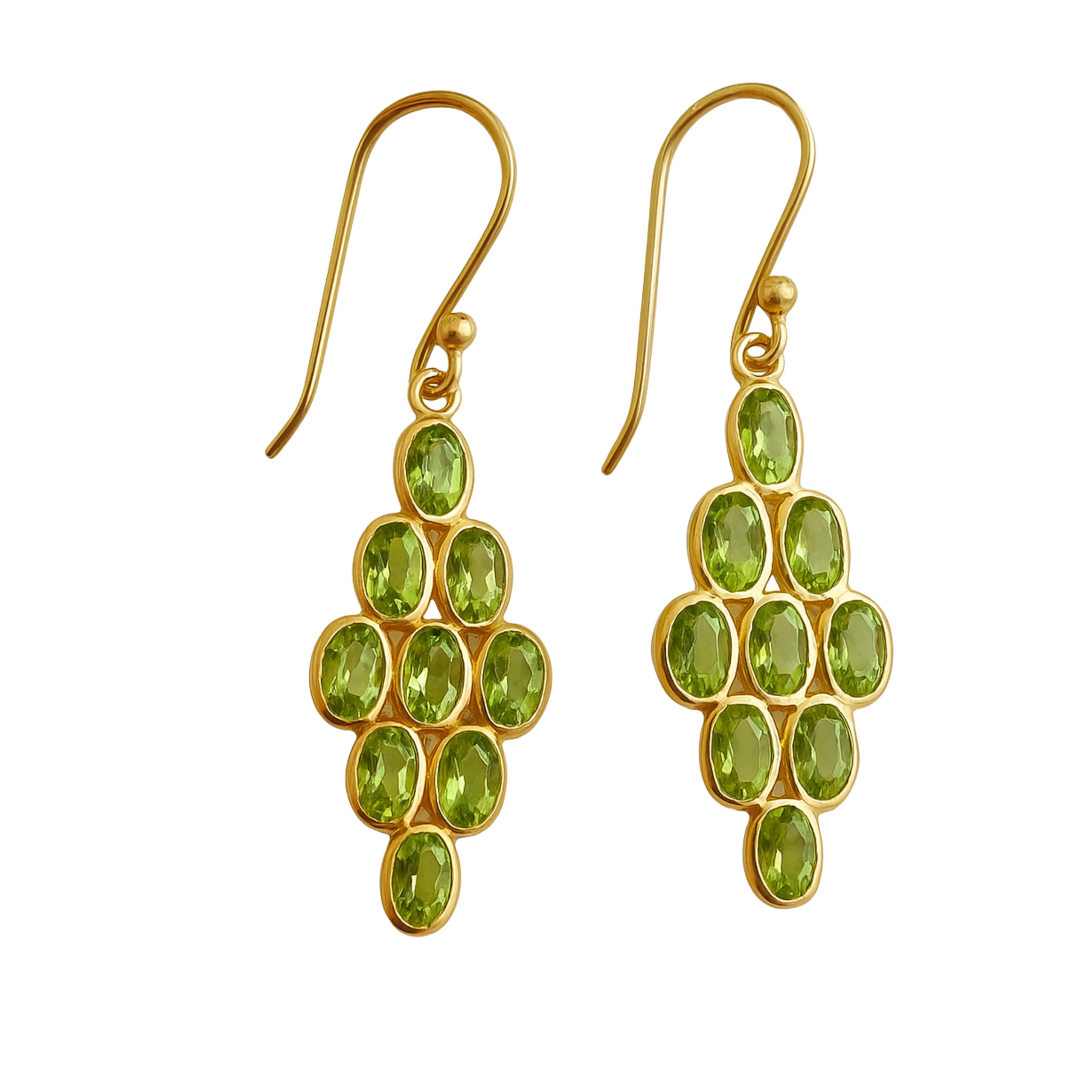 3mm Peridot Ohrstecker, vergoldetes 925 Sterlingsilber, natü