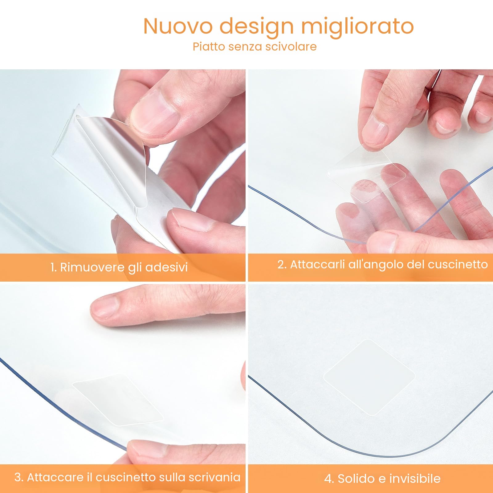 Sottomano da Scrivania Trasparente in PVC 120x60cm Tappetino Antiscivolo Impermeabile Anti-graffio