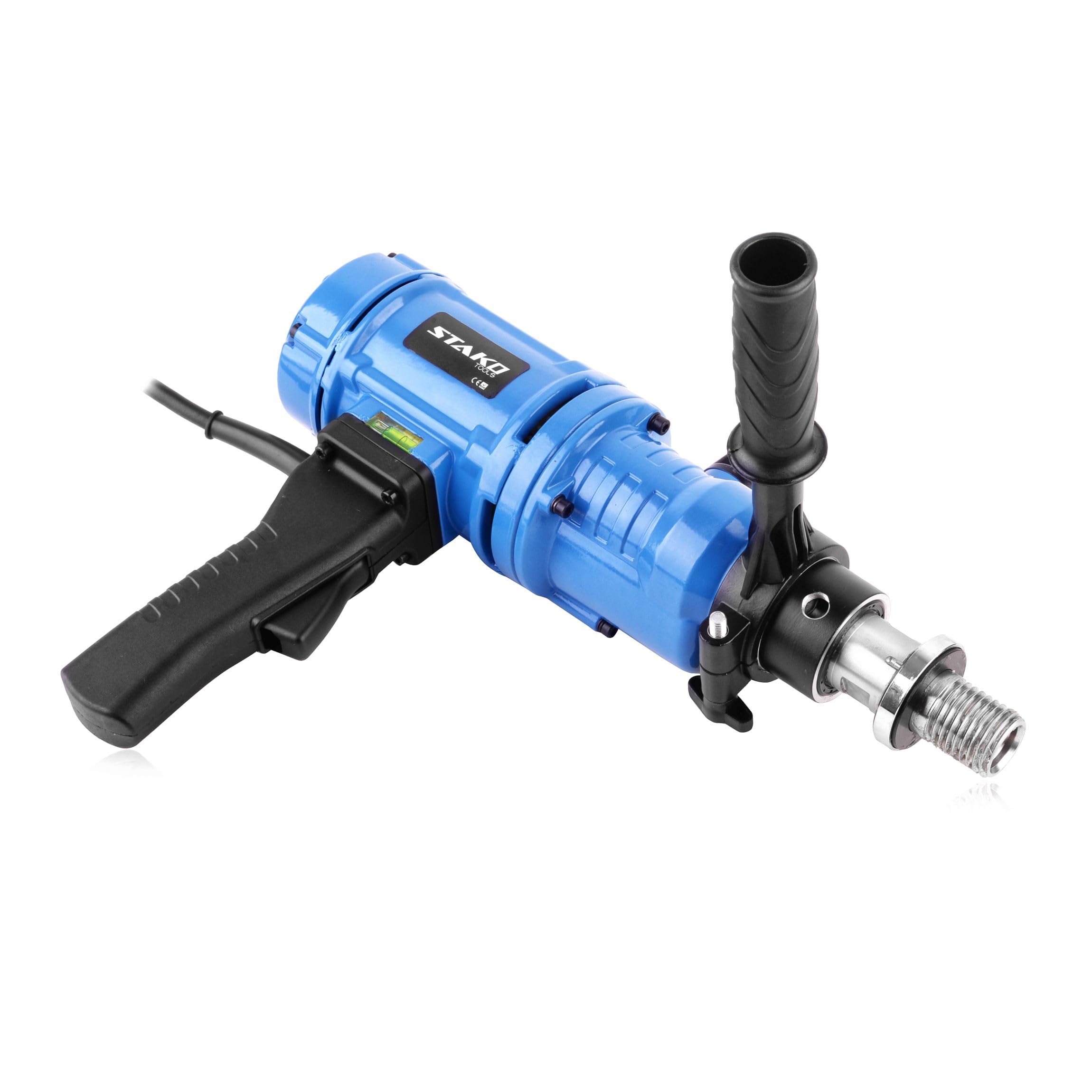 STAKO Trapano a nucleo professionale condotto a mano con potente motore da 2100 W – Diametro del foro max. Ø 202 mm – 7 kg – Punte diamantate per calcestruzzo 2730 giri/min – Unità di perforazione a 3