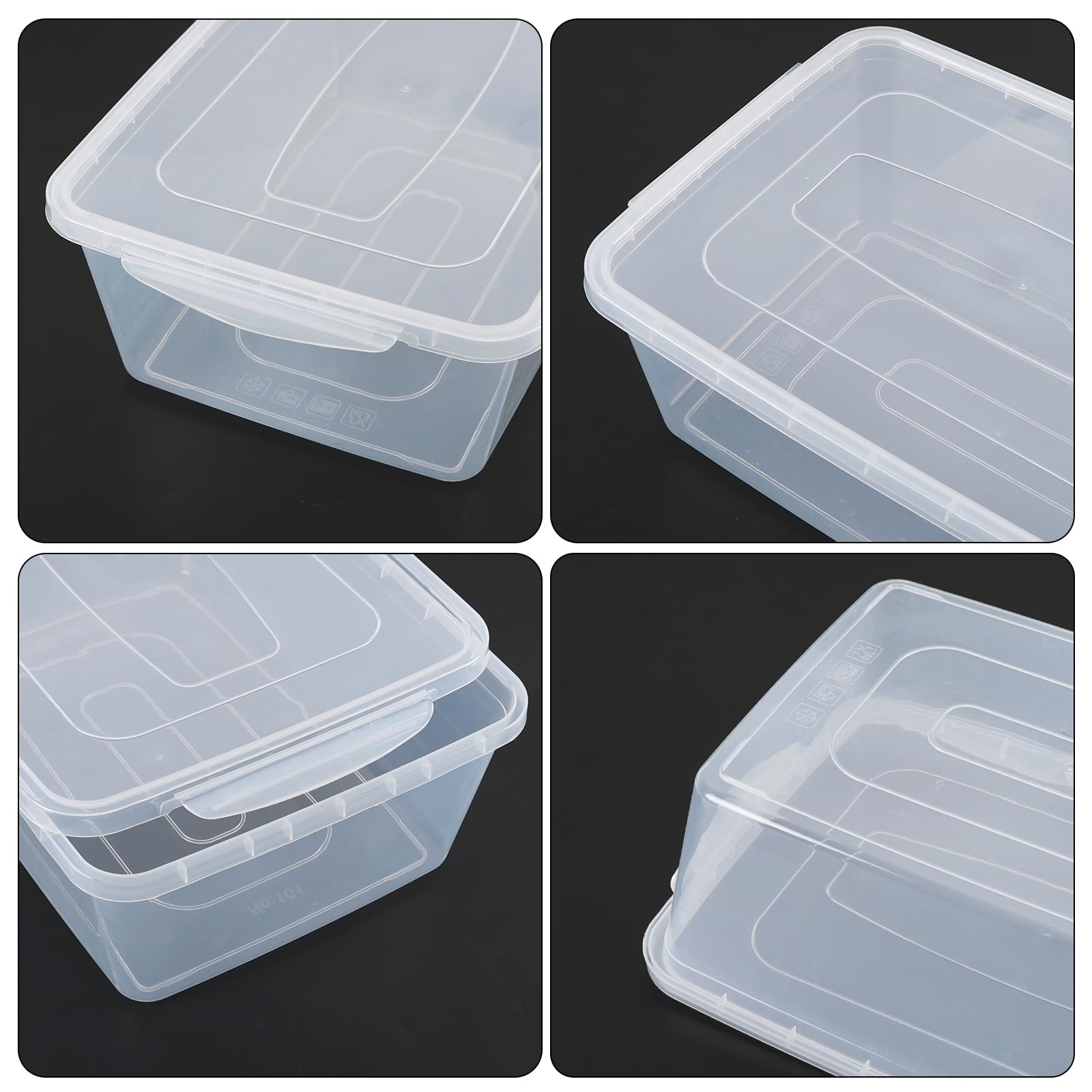 Zopnny Caja de prueba de masa de 16 cuartos de galón con tapa, recipiente apilable transparente para masa de pizza, 2 paquetes